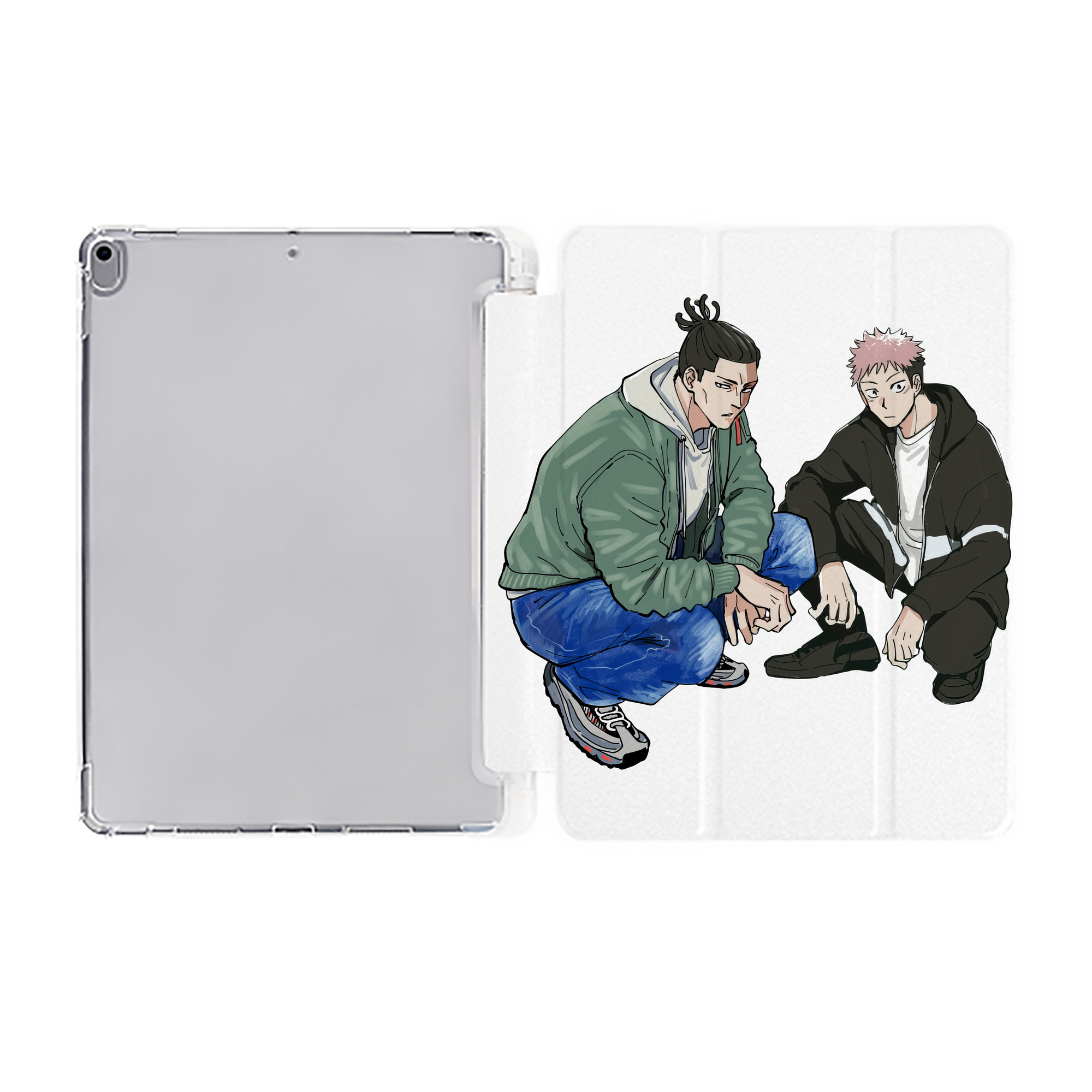 （画像用） 呪術廻戦 Jujutsu Kaisen IPad ケース ペン収納付き 三つ折りスタンド PUレザー×シリコン 対応機種9.5/10.5/10.9インチ